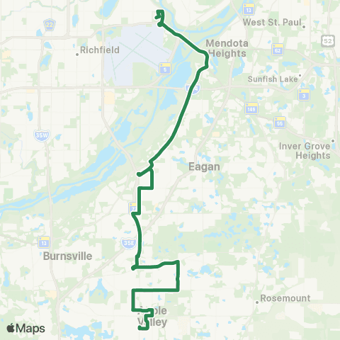 MVTA Apple Valley-Zoo-Cedar Grove-MOA-VA map