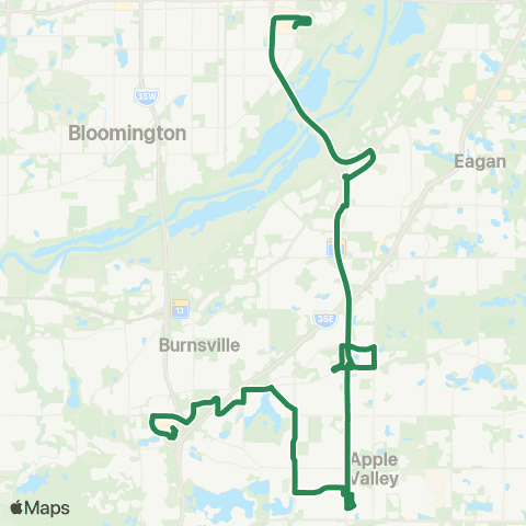 MVTA Burnsville-Apple Valley map