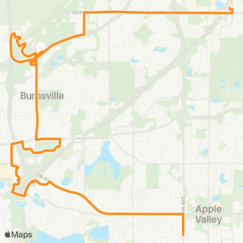 MVTA Orange Link: Apple Valley-Burnsville-Eag map