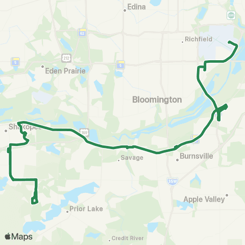 MVTA 4fun: Shakopee-Savage-Burnsville-MOA-Msp map