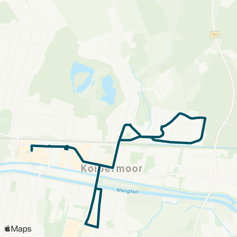Die Münchner VerkehrsVerbund  StadtBus Kolbermoor Kolbermoor Bf - Tierheim - Moorkultur - Kolbermoor Bf map