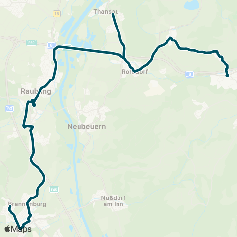 Die Münchner VerkehrsVerbund  Brannenburg - Raubling - Rohrdorf - Höhenmoos - Pfraundorf map