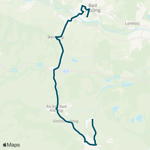 Die Münchner VerkehrsVerbund  Bad Aibling - Au - Bad Feilnbach map