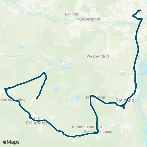 Die Münchner VerkehrsVerbund  Bad Feilnbach - Großholzhausen ( - Brannenburg) - Raubling - Rosenheim map