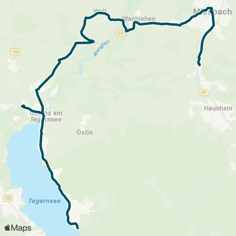 Die Münchner VerkehrsVerbund  Tegernsee - Gmund - Wall - Miesbach - Agatharied map