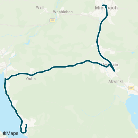 Die Münchner VerkehrsVerbund  Tegernsee - Gmund - Hausham - Miesbach - Irschenberg map