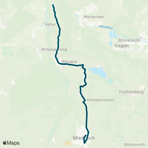 Die Münchner VerkehrsVerbund  Kleinhöhenkirchen - Weyarn - Miesbach map