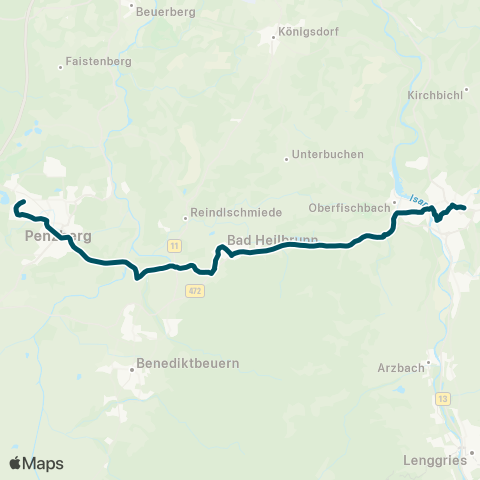 Die Münchner VerkehrsVerbund  Bad Tölz - Blombergbahn - Bad Heilbrunn - Penzberg map