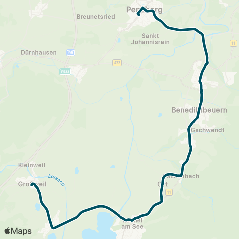 Die Münchner VerkehrsVerbund  Penzberg - Benediktbeuern - Kochel - Schlehdorf map