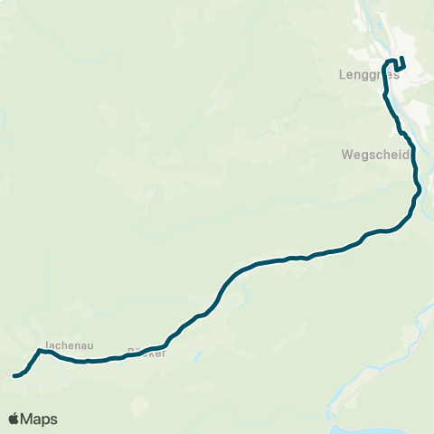 Die Münchner VerkehrsVerbund  Lenggries - Wegscheid - Jachenau map