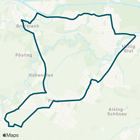 Die Münchner VerkehrsVerbund  Stadtmitte - Bahnhof - Heilig Blut - Oberwöhr - Schwaig map