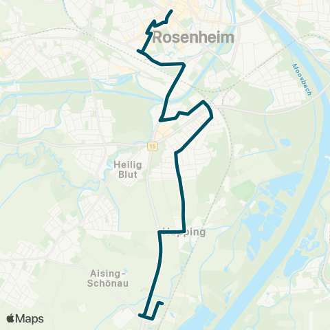 Die Münchner VerkehrsVerbund  Stadtmitte - Rosenheim - Traberhof - Happing - Weko - Am Oberfeld map