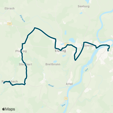 Die Münchner VerkehrsVerbund  Rettenbach - Pfaffing - Edling - Wasserburg map
