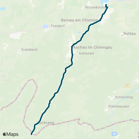 Die Münchner VerkehrsVerbund  (Wildbichl - ) Sachrang - Aschau - Bernau - Bernau-Felden, Schiff map
