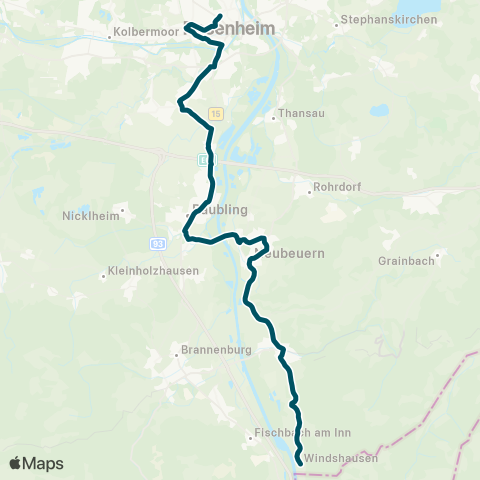 Die Münchner VerkehrsVerbund  Rosenheim - Raubling - Neubeuern - Nußdorf (Inn) ( - Windshausen) map