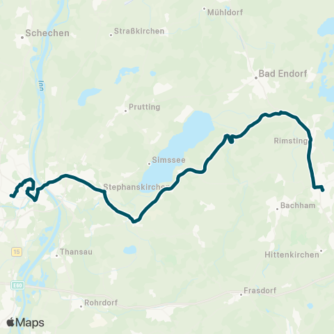 Die Münchner VerkehrsVerbund  Rosenheim - Stephanskirchen - Riedering - Moosen - Mauerkirchen - Prien map