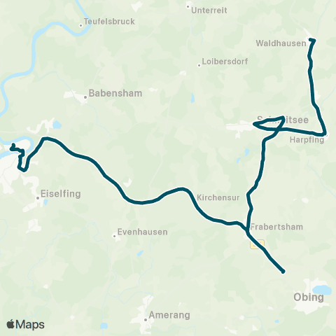 Die Münchner VerkehrsVerbund  Wasserburg Stadt - Kling / Froitshub ( - Schnaitsee - Waldhausen) map