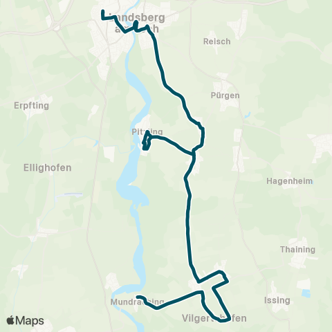 Die Münchner VerkehrsVerbund  Landsberg - Ummendorf - Stoffen - Mundraching map