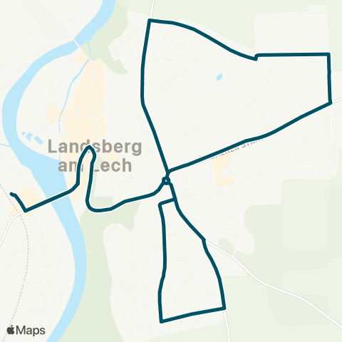 Die Münchner VerkehrsVerbund  StadtBus Landsberg: Landsberg - Bayervorstadt - Am Kornfeld - Landsberg map