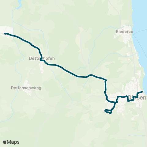 Die Münchner VerkehrsVerbund  OrtsBus Dießen: Dießen - Wengen ( - Dettenhofen - Obermühlhausen) map