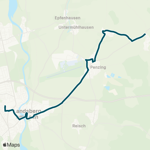Die Münchner VerkehrsVerbund  Landsberg - Penzing - Oberbergen - Ramsach Abzw. map