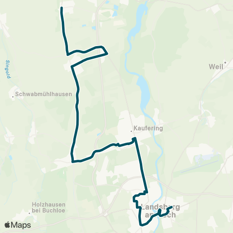 Die Münchner VerkehrsVerbund  Landsberg - Kaufering - Igling - Hurlach - Obermeitingen map