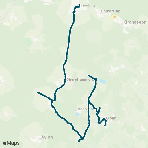 Die Münchner VerkehrsVerbund  Neuperlach Süd / Zorneding - Oberpframmern - Egmating - Glonn - Baiern map