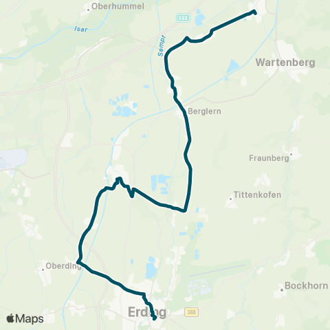 Die Münchner VerkehrsVerbund  Erding - Wartenberg - Langenpreising - Moosburg map