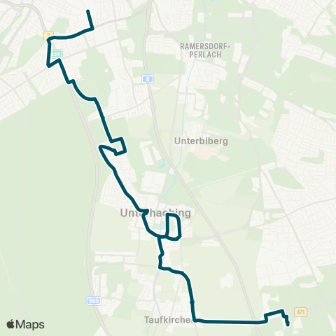 Die Münchner VerkehrsVerbund  Brunnthal, Zusestraße - Winning - Unterhaching - Sankt-Quirin-Platz - Giesing map