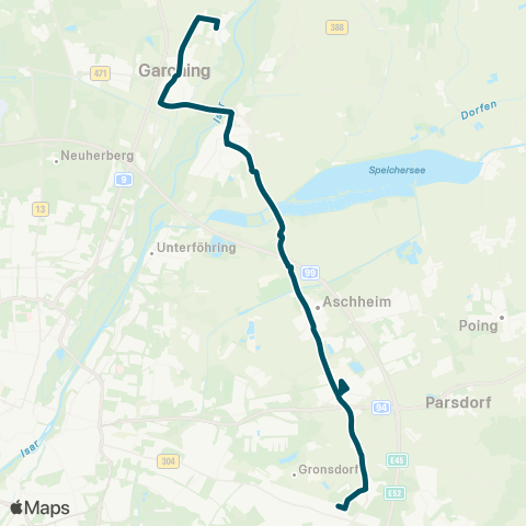 Die Münchner VerkehrsVerbund  Haar - Feldkirchen - Ismaning - Garching - Forschungszentrum map
