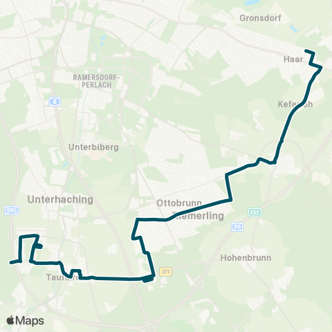 Die Münchner VerkehrsVerbund  Haar - Ottobrunn - Taufkirchen - Taufkirchen, Friedhof map
