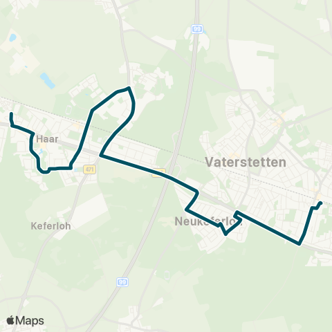 Die Münchner VerkehrsVerbund  Haar, Lise-Meitner-Weg - Haar - Neukeferloh, Ostring - Baldham, Realschule map
