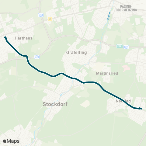 Die Münchner VerkehrsVerbund  Germering-Unterpfaffenhofen - Planegg - Fürstenried West map