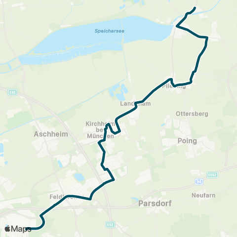 Die Münchner VerkehrsVerbund  Messestadt Ost - Feldkirchen - Kirchheim - Pliening - Neufinsing map