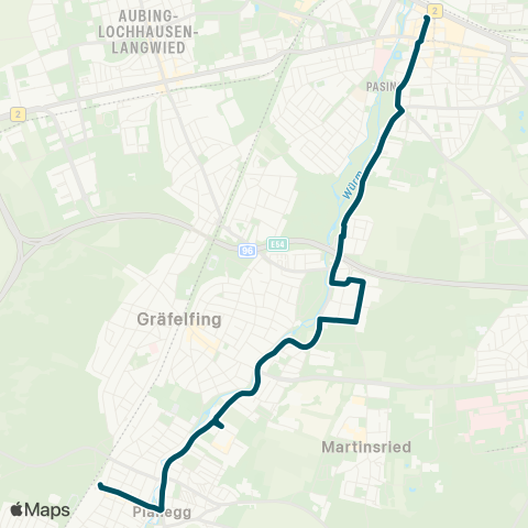 Die Münchner VerkehrsVerbund  Pasing Bf - Gräfelfing - Steinkirchen - Planegg map