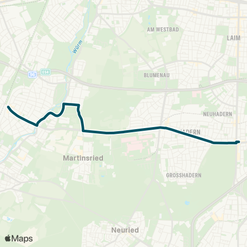 Die Münchner VerkehrsVerbund  Gräfelfing - Großhadern - Waldfriedhof map