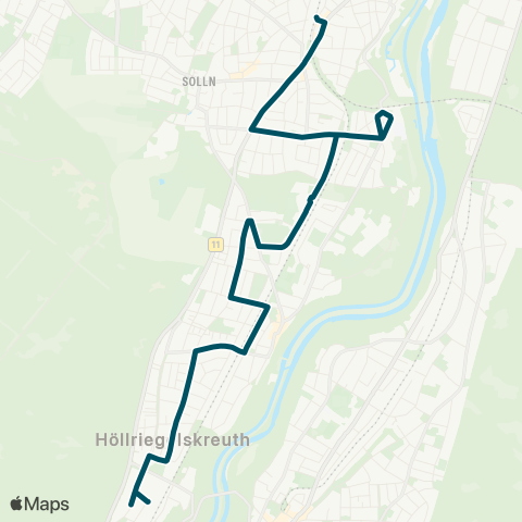 Die Münchner VerkehrsVerbund  Höllriegelskreuth - Wolfratshauser Straße Pullach - Georgenstraße - Solln map