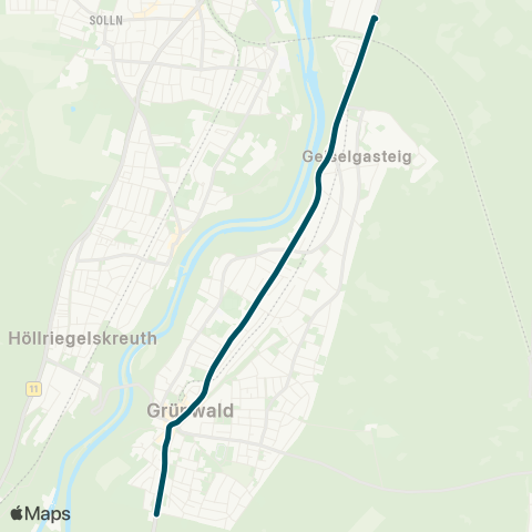 Die Münchner VerkehrsVerbund  Nachtbuslinie Grünwald map
