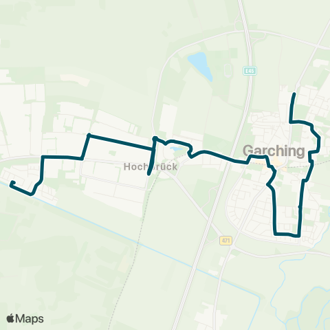 Die Münchner VerkehrsVerbund  Untere Straßäcker - Garching-Hochbrück - Hochbrück map