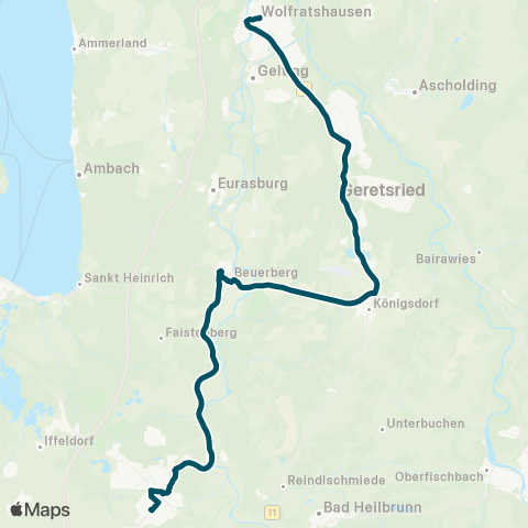 Die Münchner VerkehrsVerbund  Wolfratshausen - Königsdorf - Beuerberg - Penzberg map