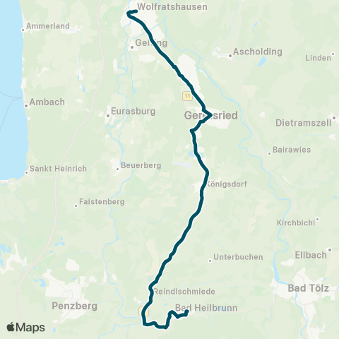 Die Münchner VerkehrsVerbund  Bad Heilbrunn - Schönrain - Geretsried - Wolfratshausen map