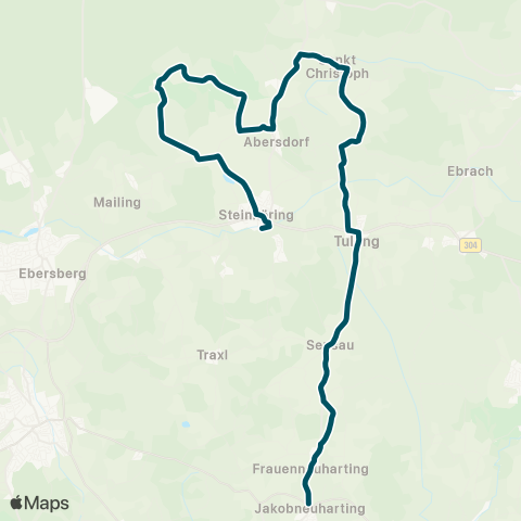 Die Münchner VerkehrsVerbund  Steinhöring - Frauenneuharting - Tulling - Abersdorf - Steinhöring map