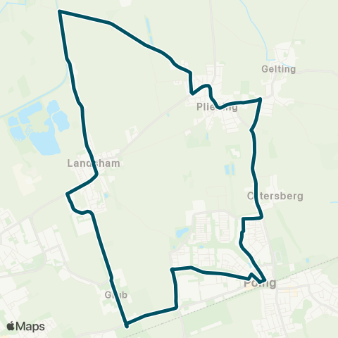 Die Münchner VerkehrsVerbund  Poing Nord - Grub Nord - Pliening - Gelting - Poing Nord map