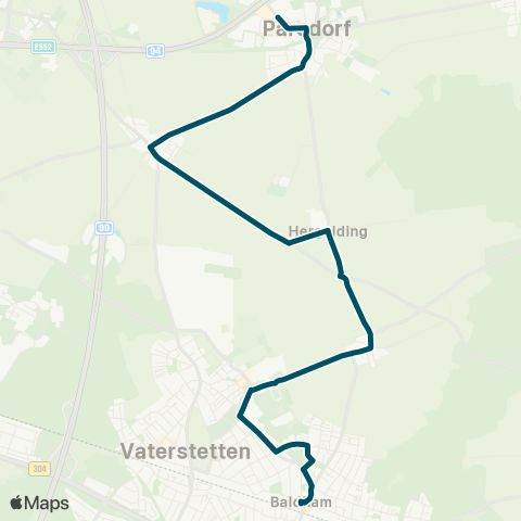 Die Münchner VerkehrsVerbund  Parsdorf Posthalterring - Weißenfeld - Hergolding - Baldham Dorf - Baldham Nord map