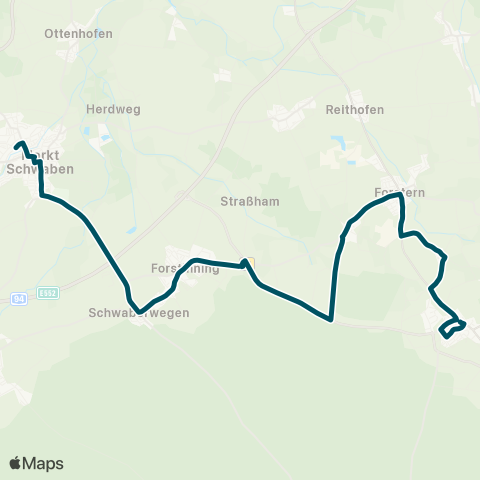Die Münchner VerkehrsVerbund  Hohenlinden - Forstern - Forstinning - Markt Schwaben map