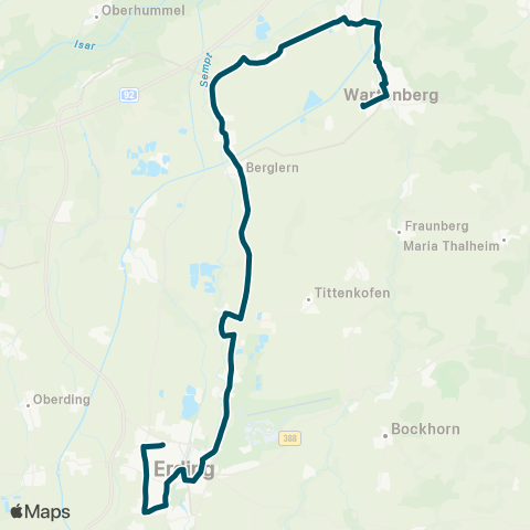 Die Münchner VerkehrsVerbund  Erding - Berglern - Langenpreising - Wartenberg map