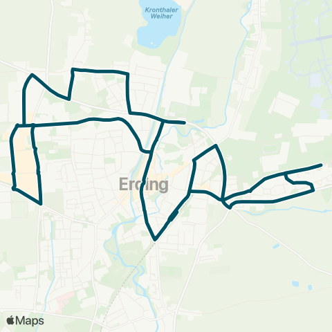 Die Münchner VerkehrsVerbund  Erding - Brauerei - Am Stadion - Williamsville - Erding map