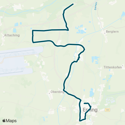 Die Münchner VerkehrsVerbund  Erding - Eitting - Eittingermoos - Gaden map