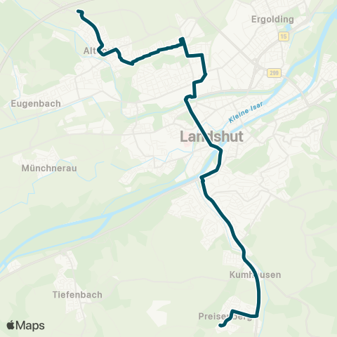 Die Münchner VerkehrsVerbund  Preisenberg - Kumhausen - Ländtorplatz - Hauptbahnhof - Altdorf map