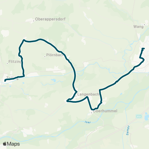 Die Münchner VerkehrsVerbund  Zolling - Langenbach - Moosburg map